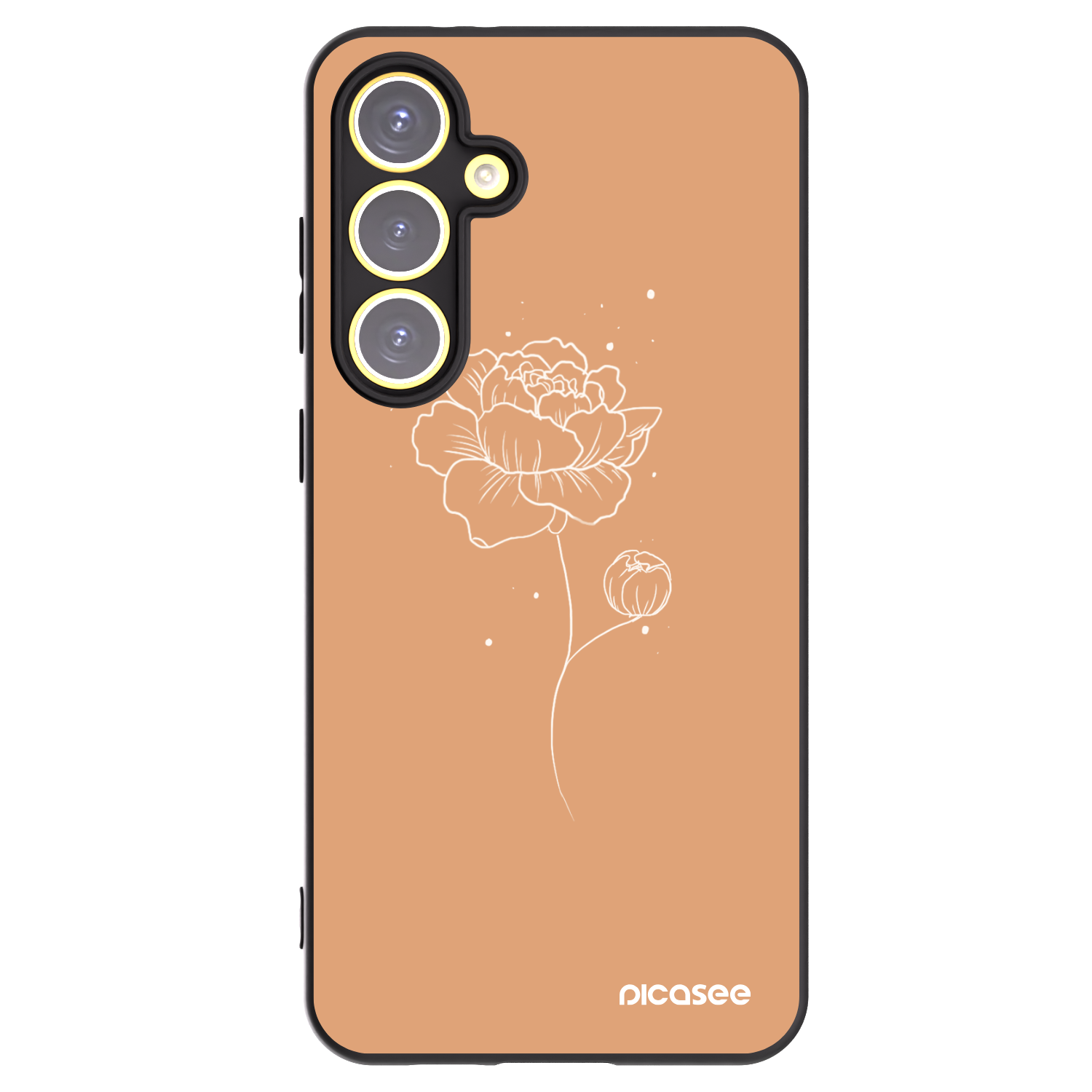 Picasee silikonový černý obal pro Samsung Galaxy S24 FE S721B - Peonies