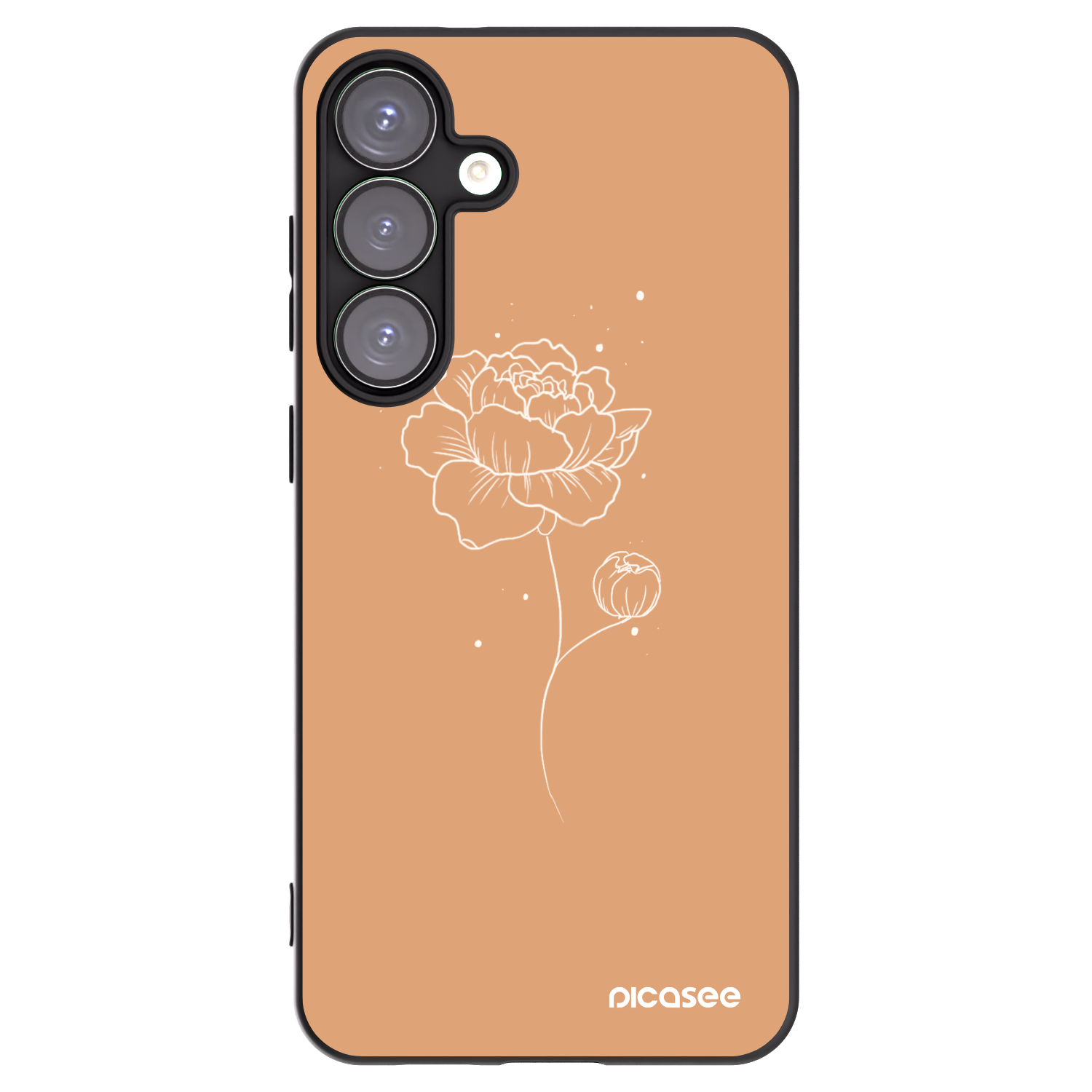 Picasee silikonový černý obal pro Samsung Galaxy S25+ 5G - Peonies