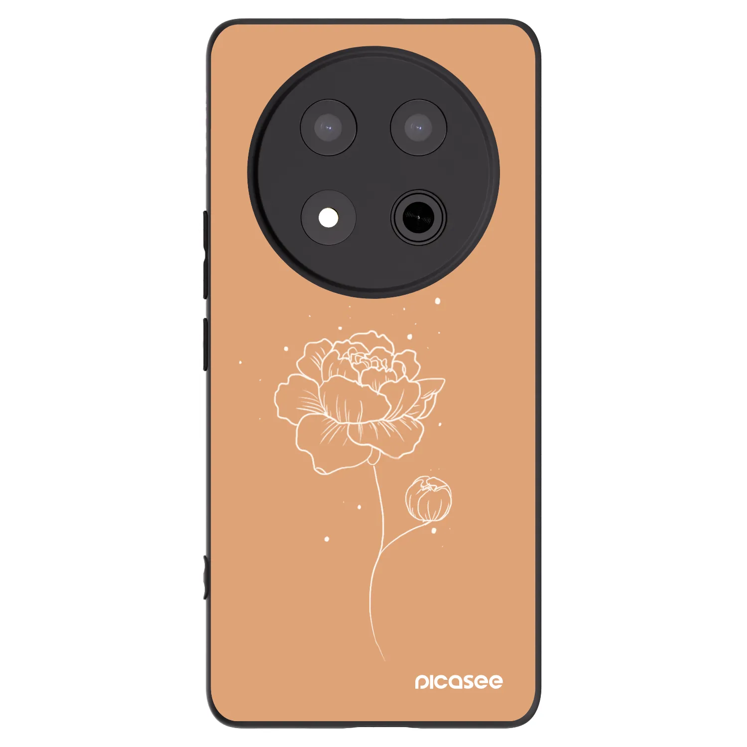 Picasee silikonový černý obal pro Honor Magic7 Lite 5G - Peonies