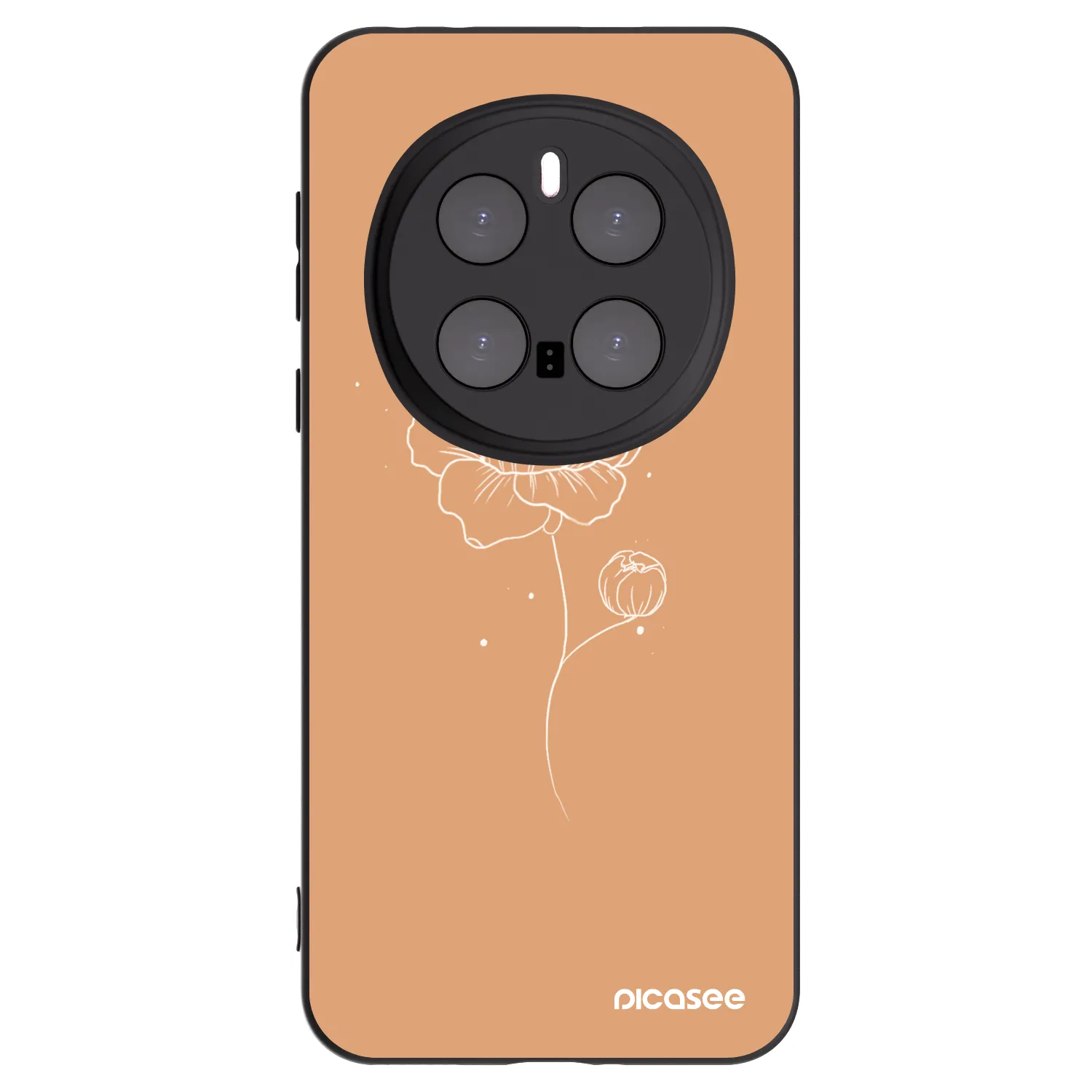 Picasee silikonový černý obal pro Honor Magic7 Pro 5G - Peonies