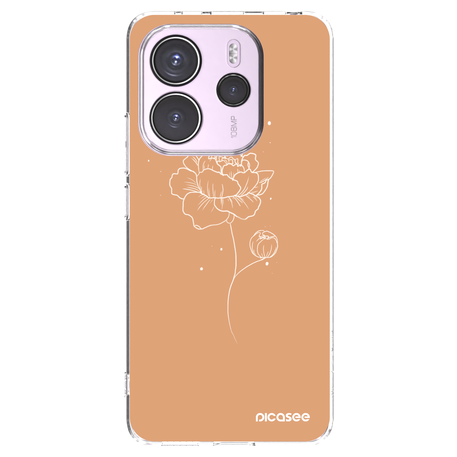 Picasee silikonový průhledný obal pro Xiaomi Redmi Note 14 4G - Peonies