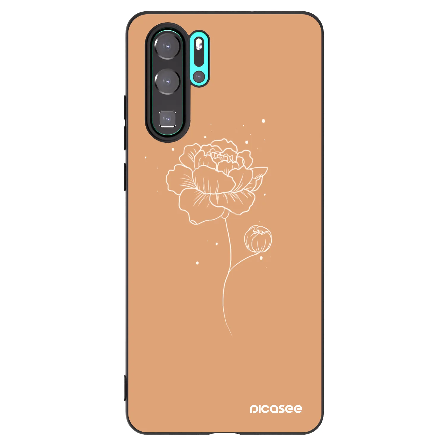 Picasee silikonový černý obal pro Huawei P30 Pro - Peonies