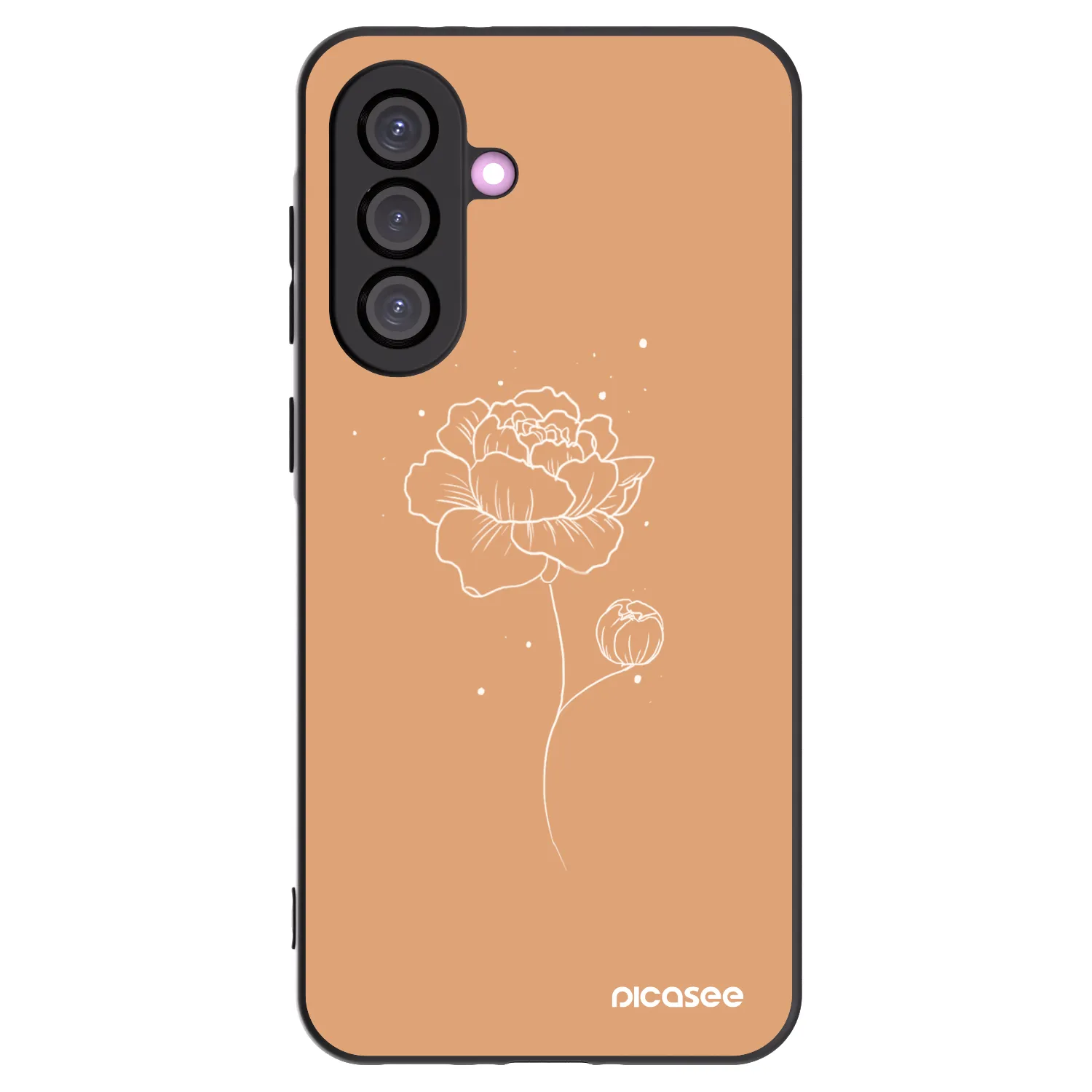 Picasee silikonový černý obal pro Samsung Galaxy A56 5G A566B - Peonies