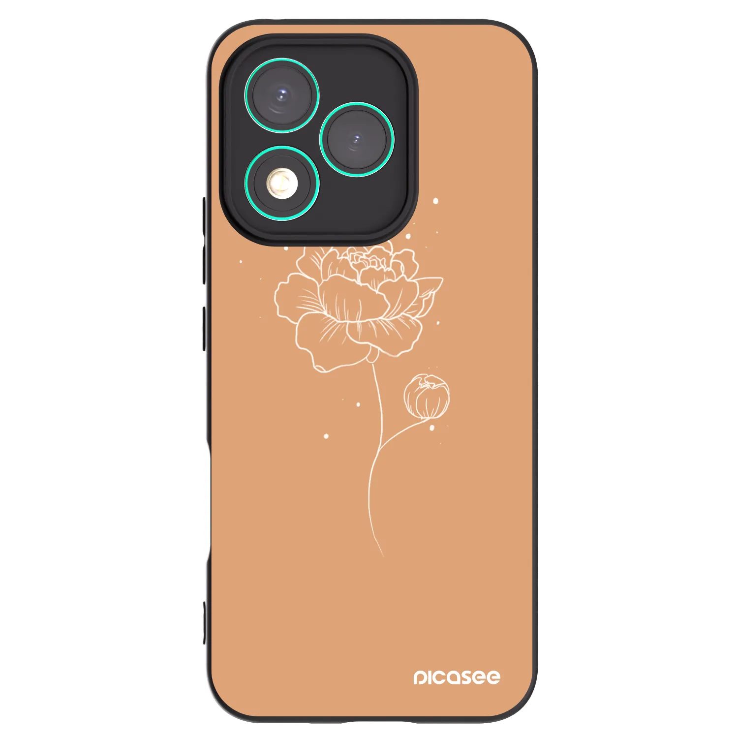 Picasee silikonový černý obal pro Honor 400 Lite 5G - Peonies
