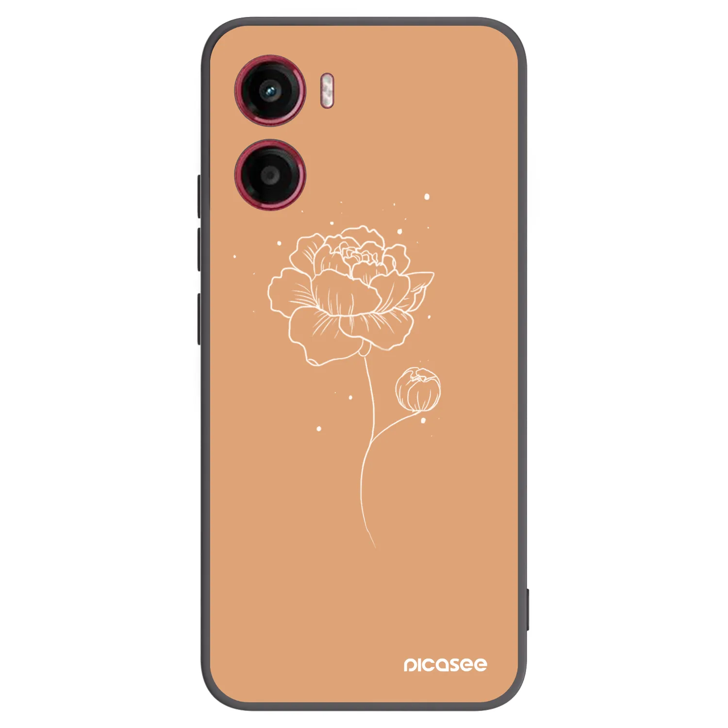 Picasee silikonový černý obal pro Motorola Moto G05 - Peonies