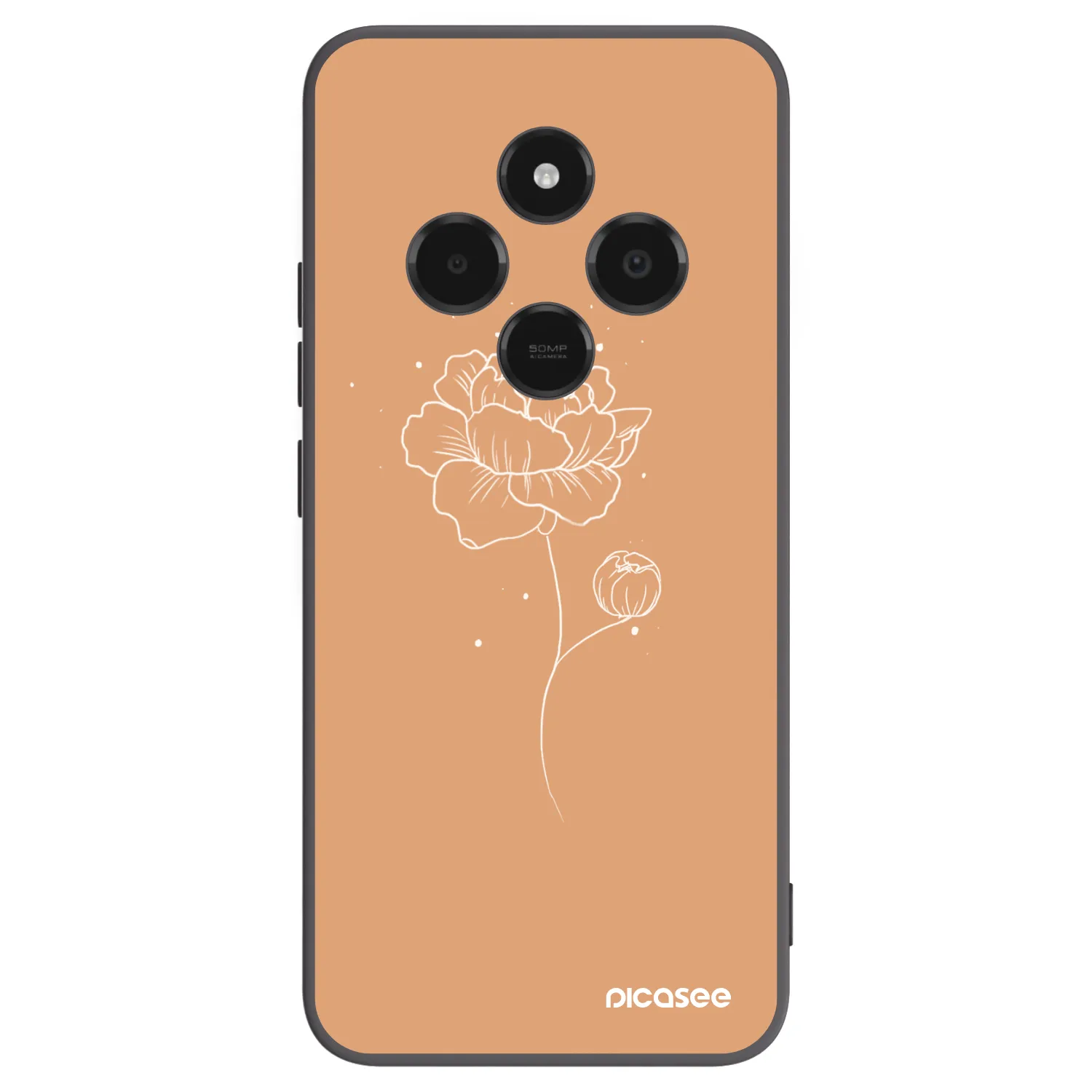 Picasee silikonový černý obal pro Xiaomi Poco C75 - Peonies
