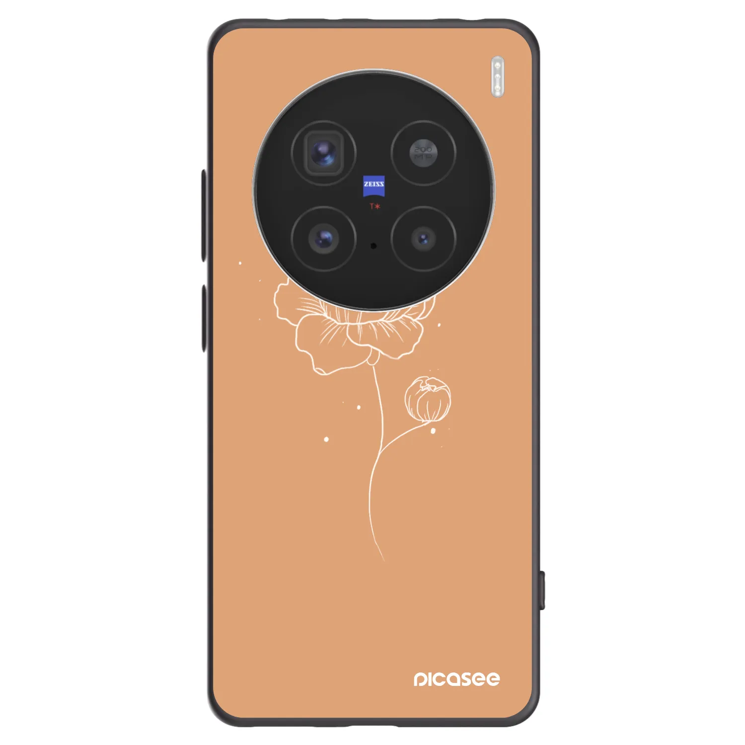 Picasee silikonový černý obal pro Vivo X200 Pro - Peonies