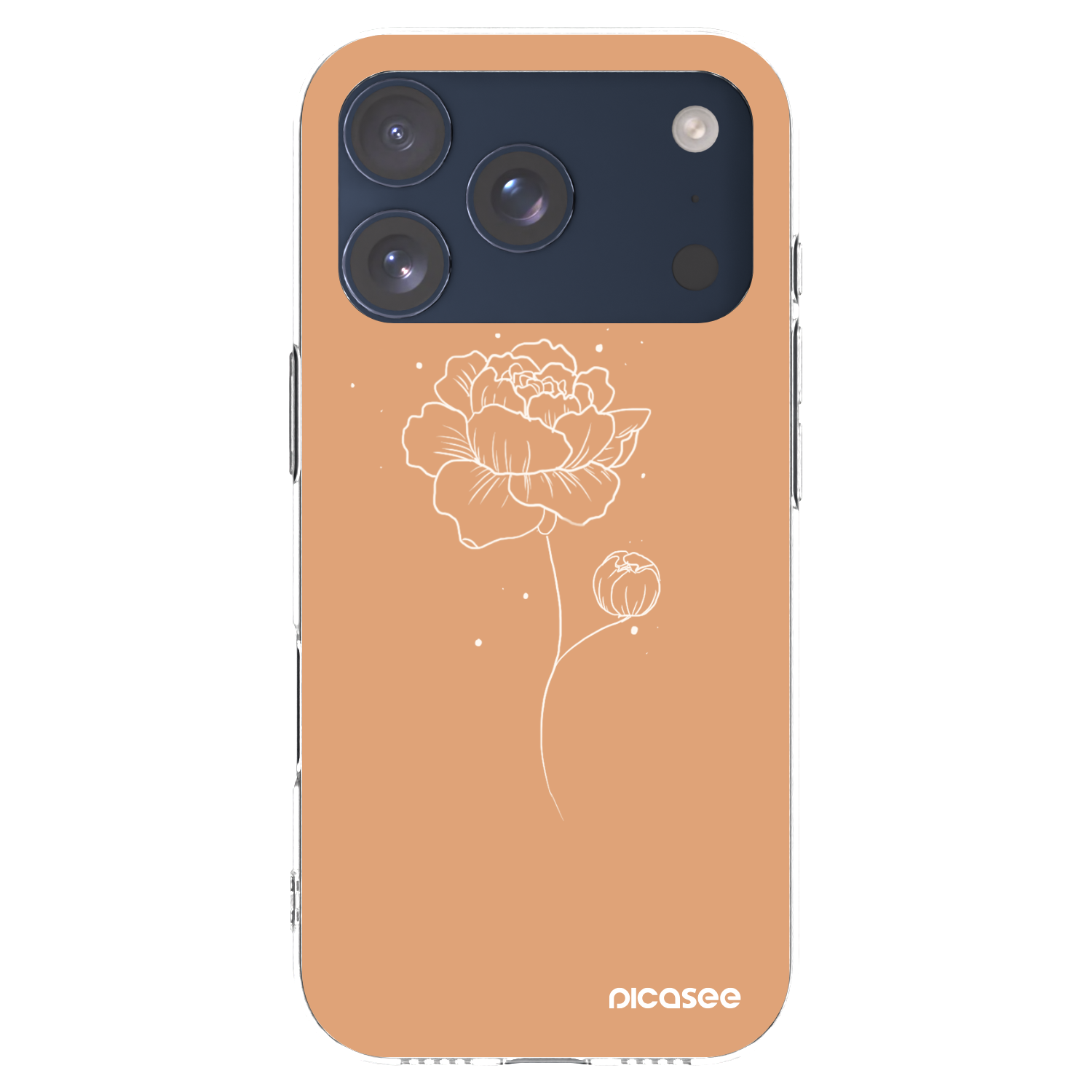 Picasee silikonový průhledný obal pro Apple iPhone 17 Pro - Peonies