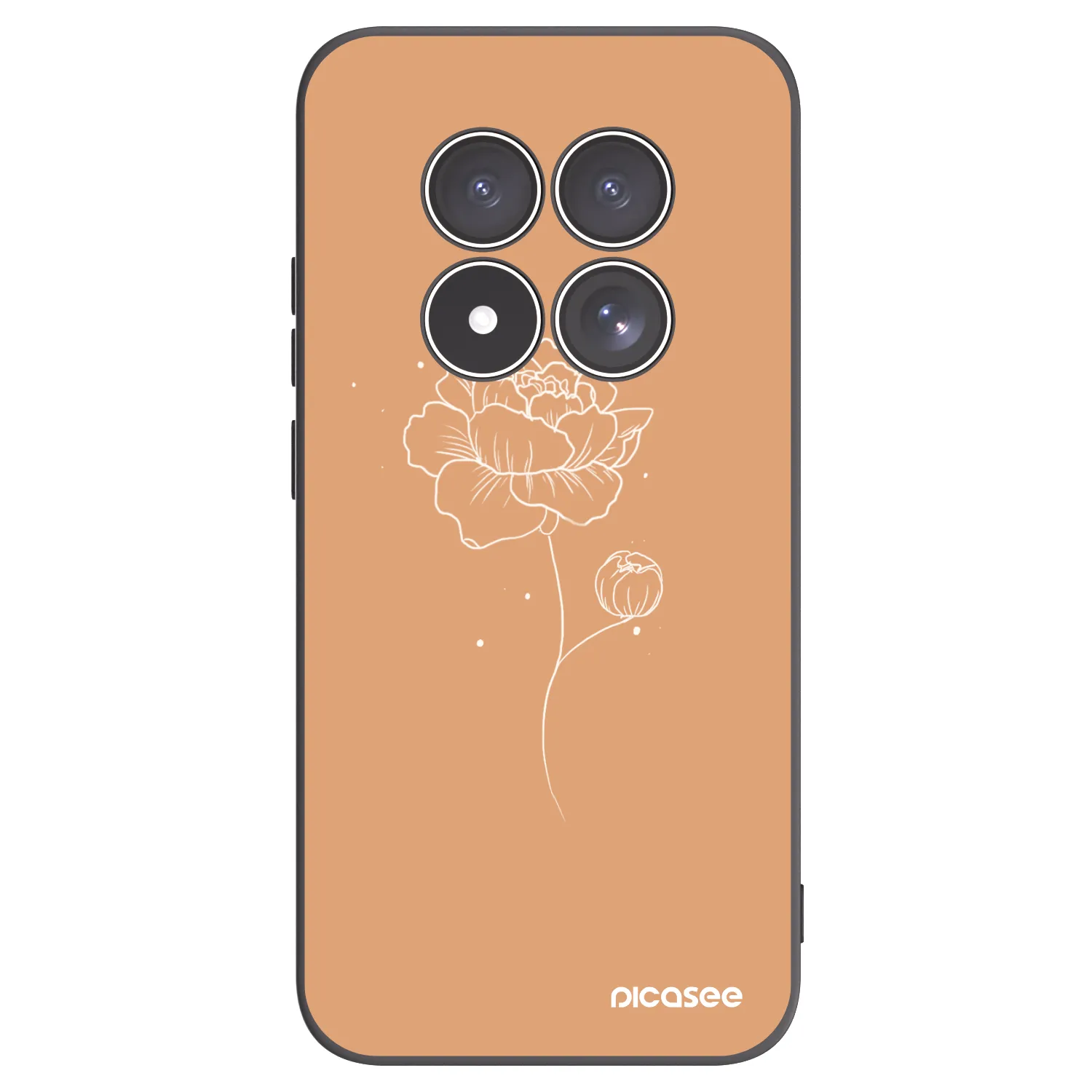 Picasee silikonový černý obal pro Xiaomi Redmi Note 15 Pro 4G - Peonies