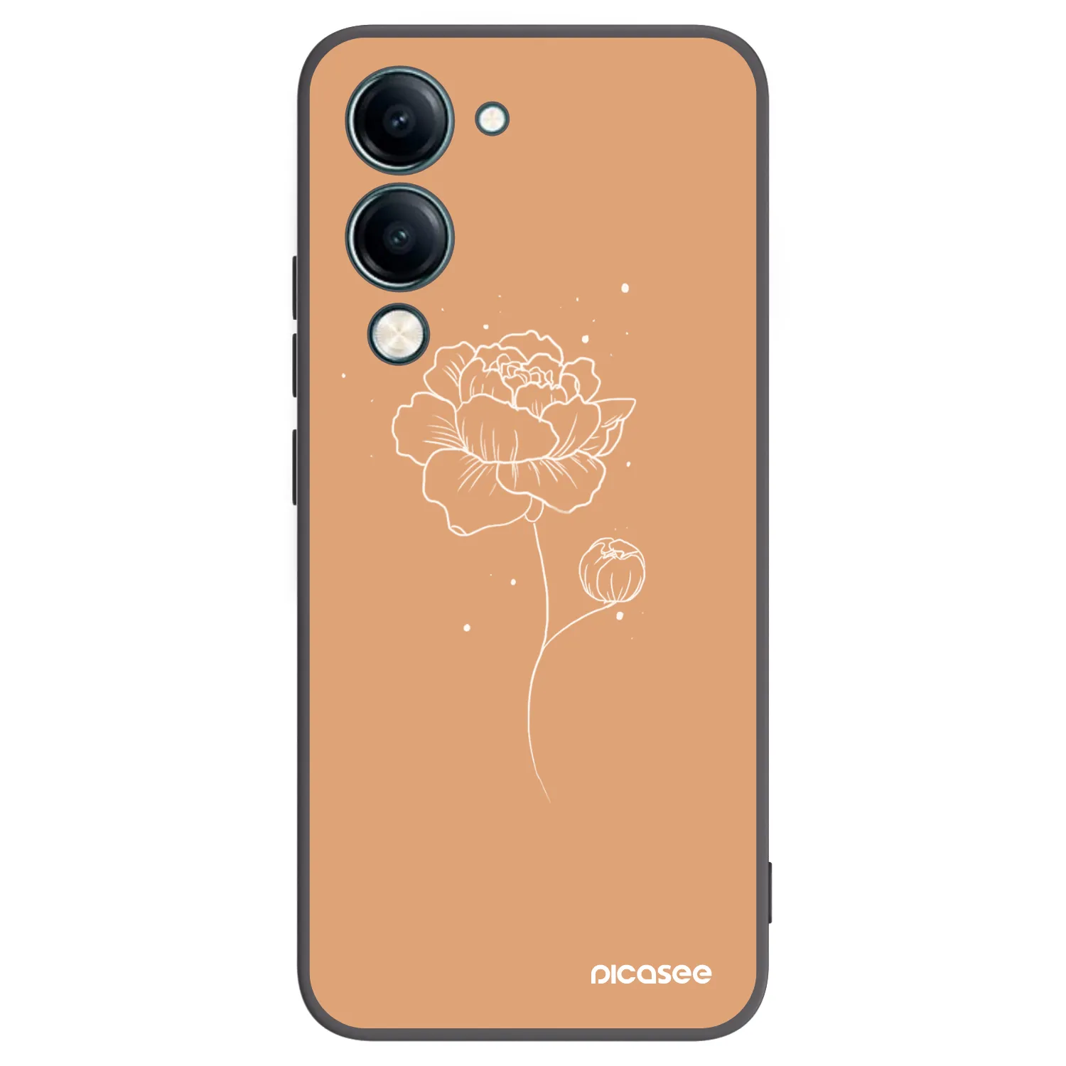 Picasee silikonový černý obal pro Vivo Y29s 5G - Peonies