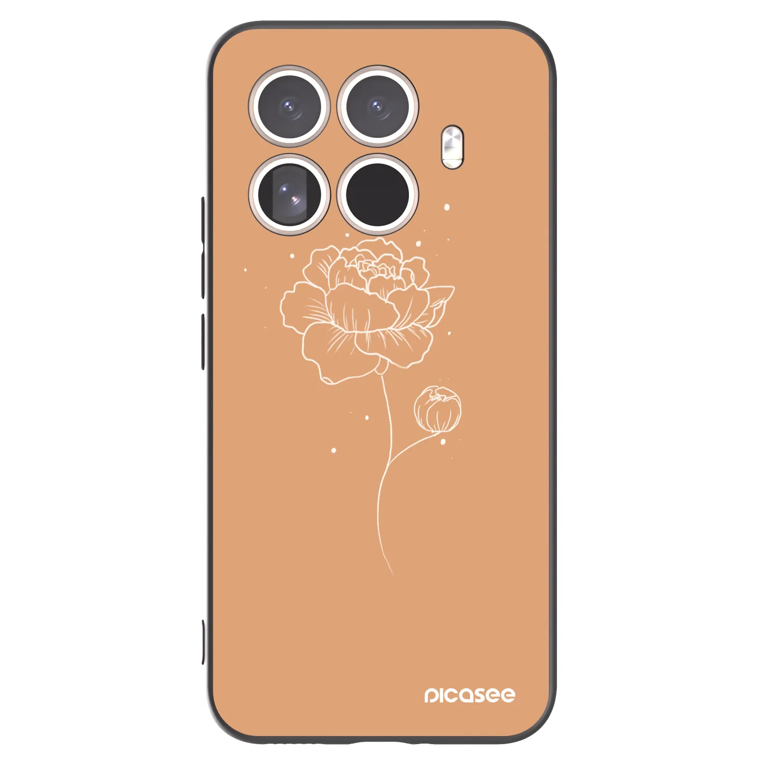 Picasee silikonový černý obal pro Xiaomi 15T Pro - Peonies