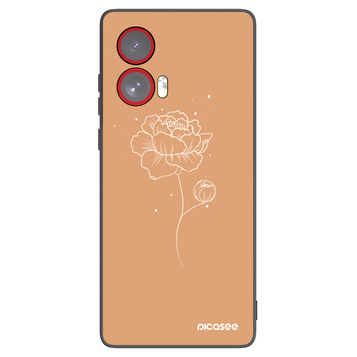 Picasee silikonový černý obal pro Motorola Edge 50 Fusion - Peonies