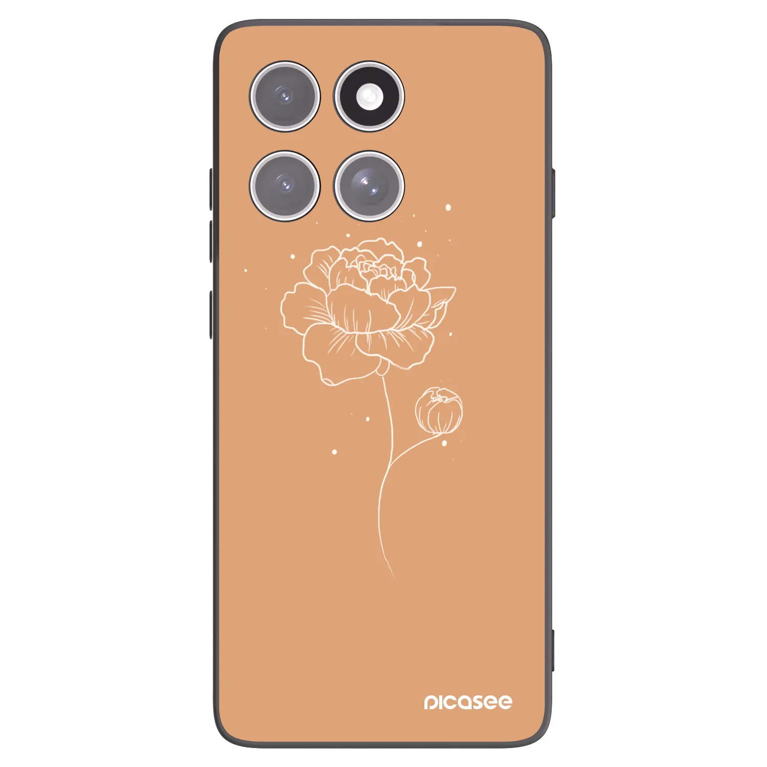 Picasee silikonový černý obal pro Motorola Edge 60 Fusion - Peonies