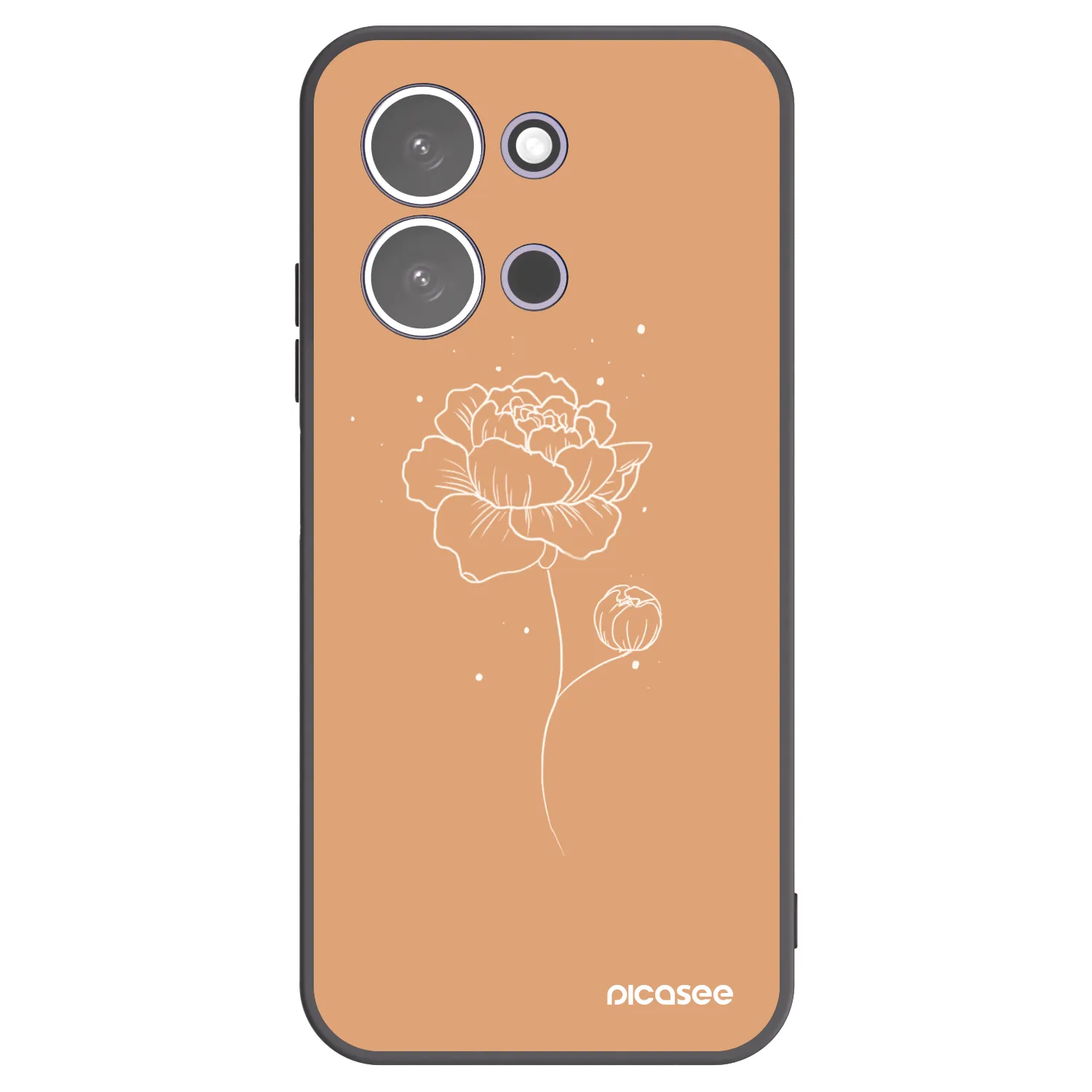 Picasee silikonový černý obal pro Xiaomi Redmi 15C 5G - Peonies