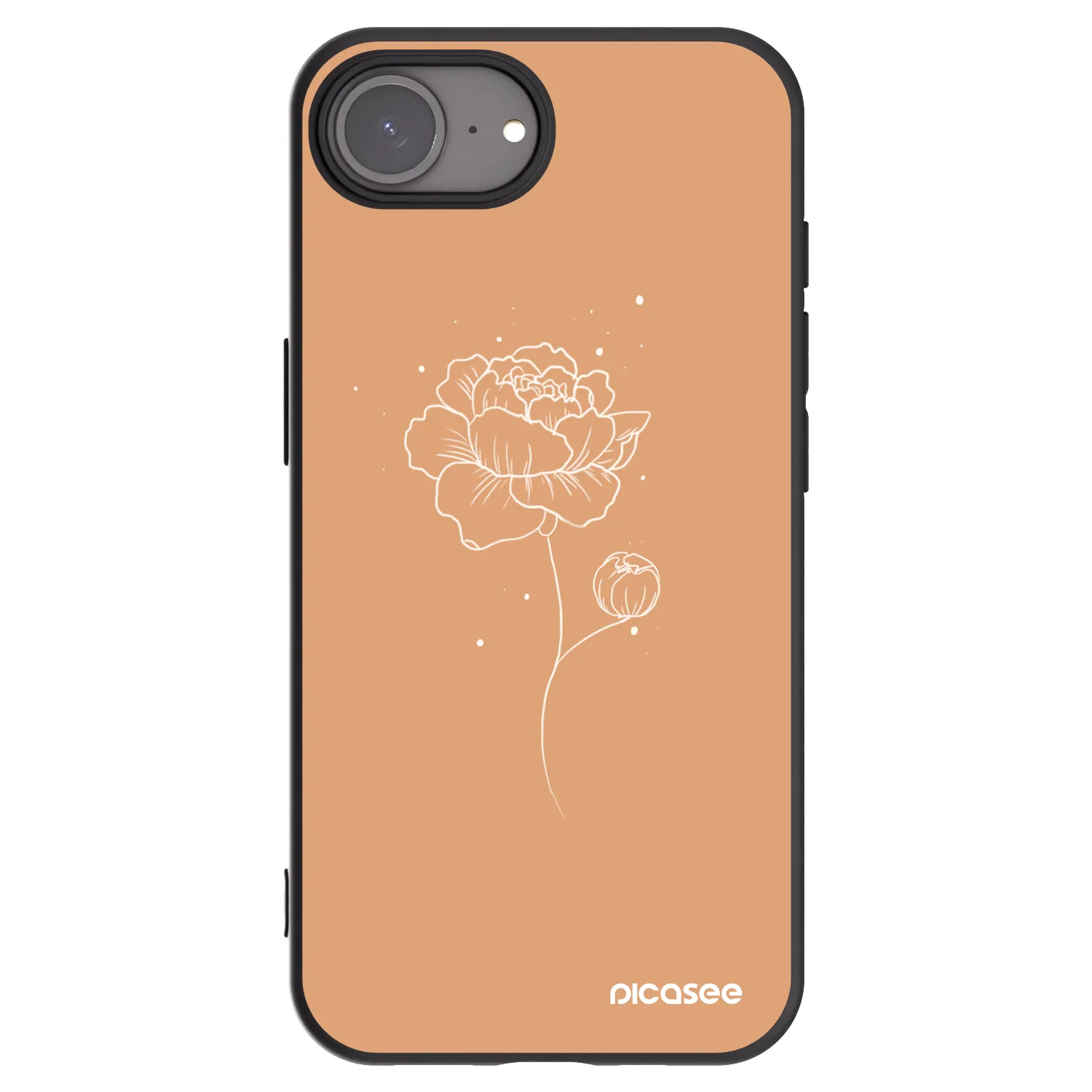 Picasee silikonový černý obal pro Apple iPhone 17e - Peonies