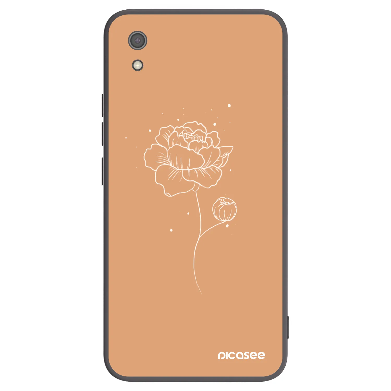 Picasee silikonový černý obal pro Xiaomi Redmi 7A - Peonies