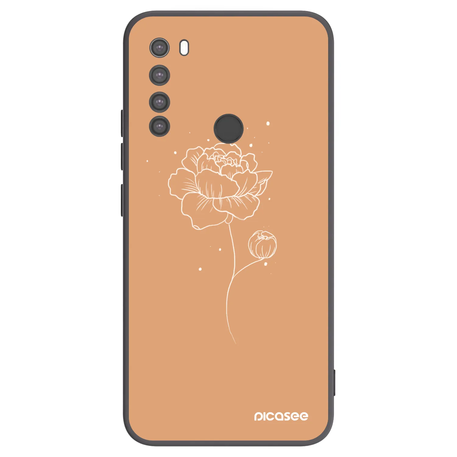 Picasee silikonový černý obal pro Xiaomi Redmi Note 8 - Peonies