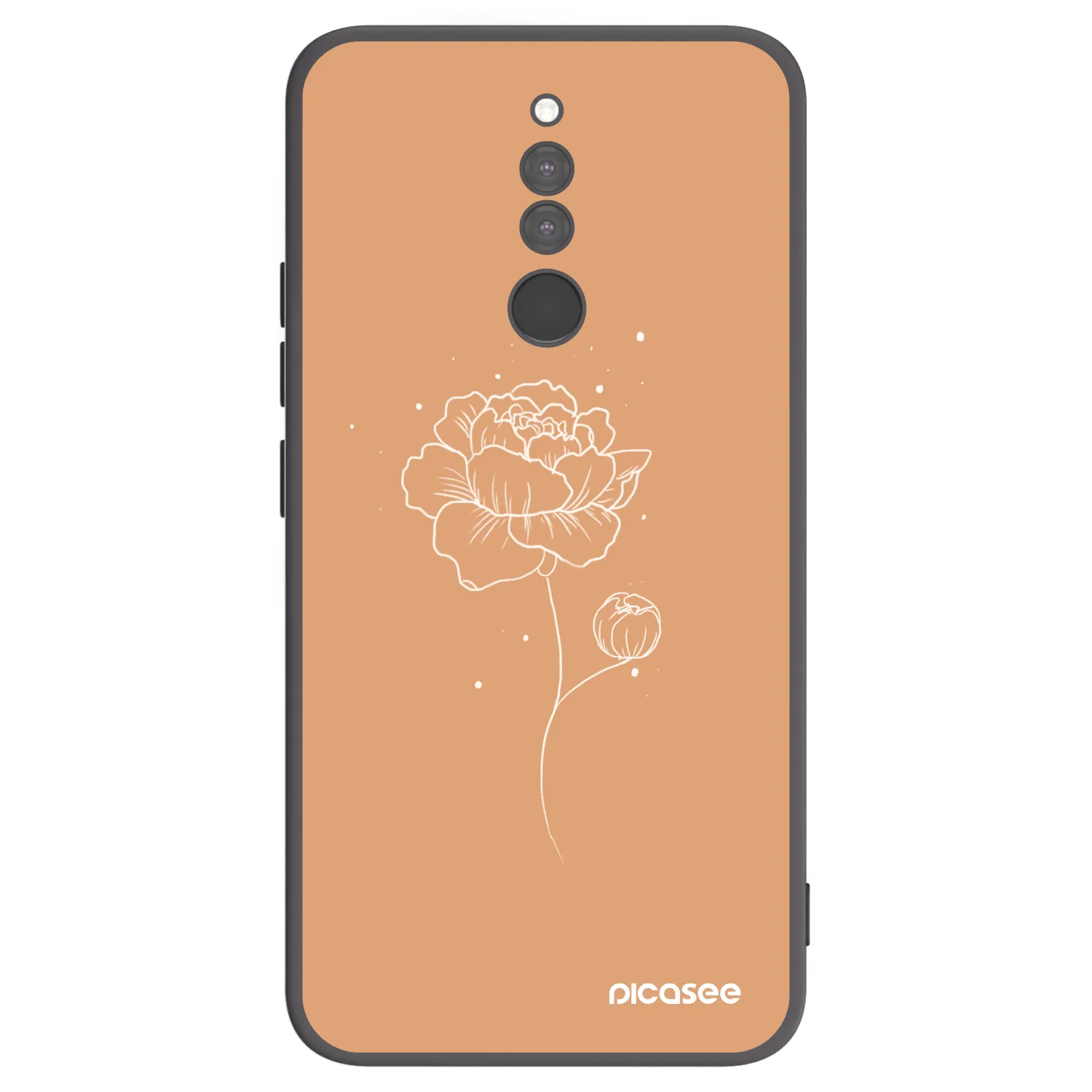 Picasee silikonový černý obal pro Xiaomi Redmi 8 - Peonies