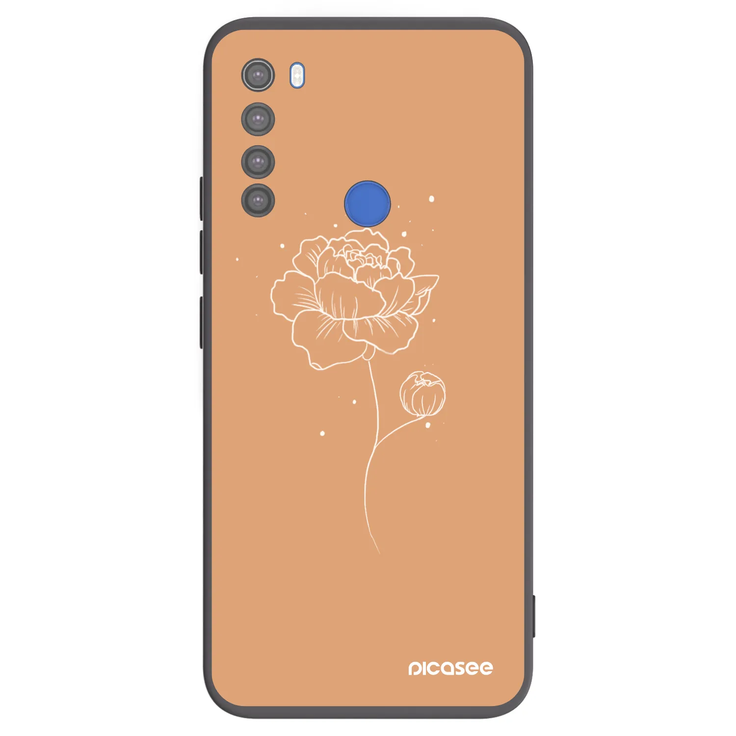 Picasee silikonový černý obal pro Xiaomi Redmi Note 8T - Peonies