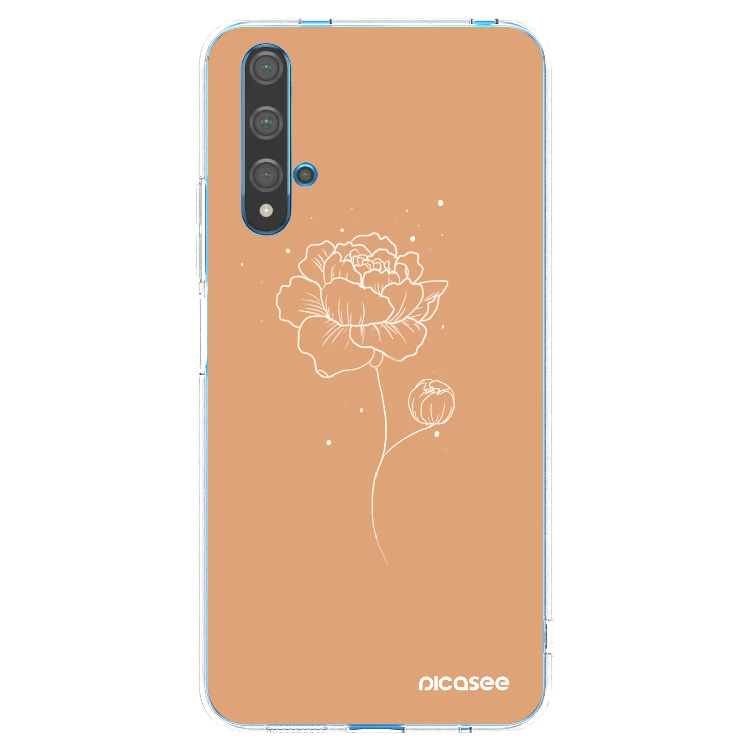 Picasee silikonový průhledný obal pro Huawei Nova 5T - Peonies