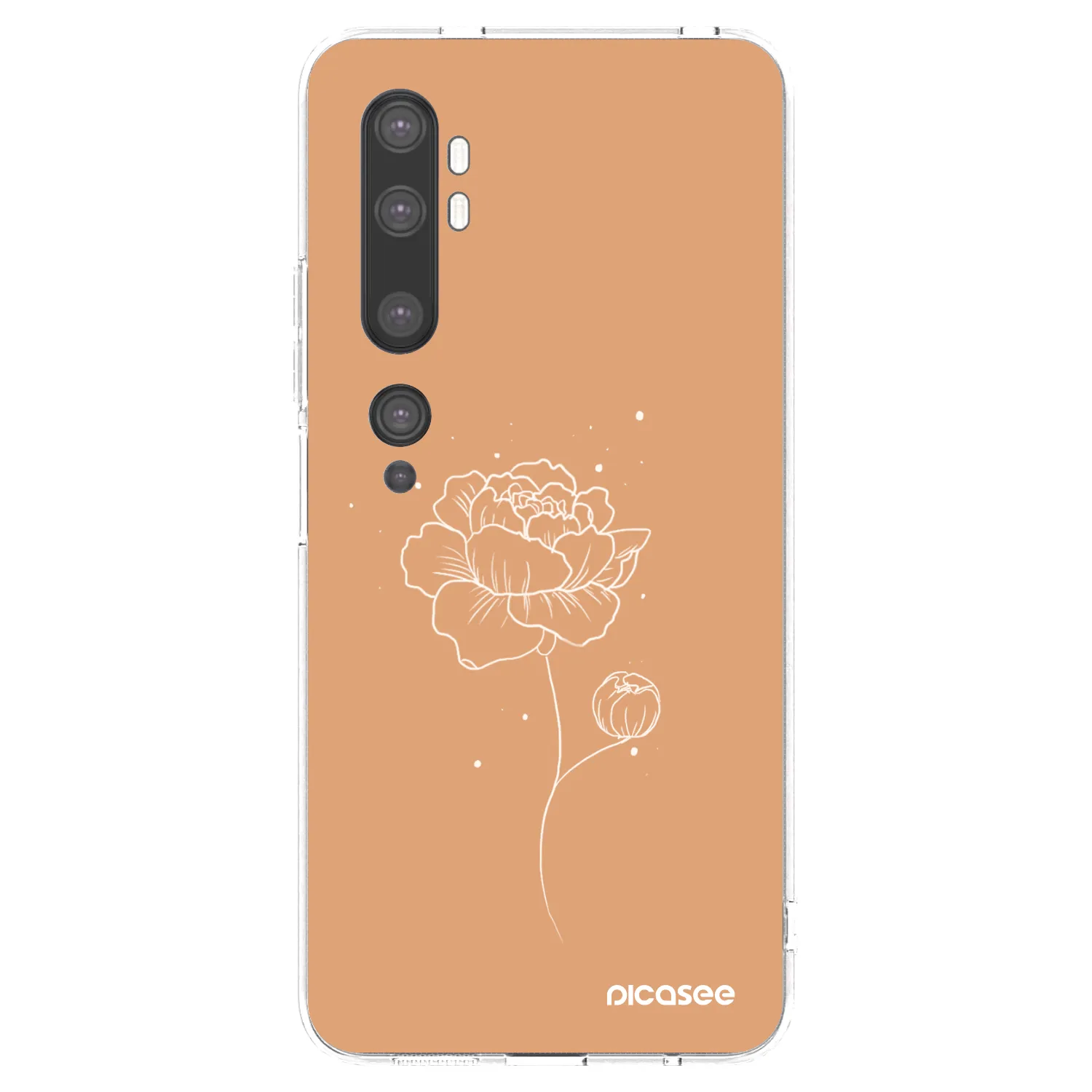 Picasee silikonový průhledný obal pro Xiaomi Mi Note 10 (Pro) - Peonies