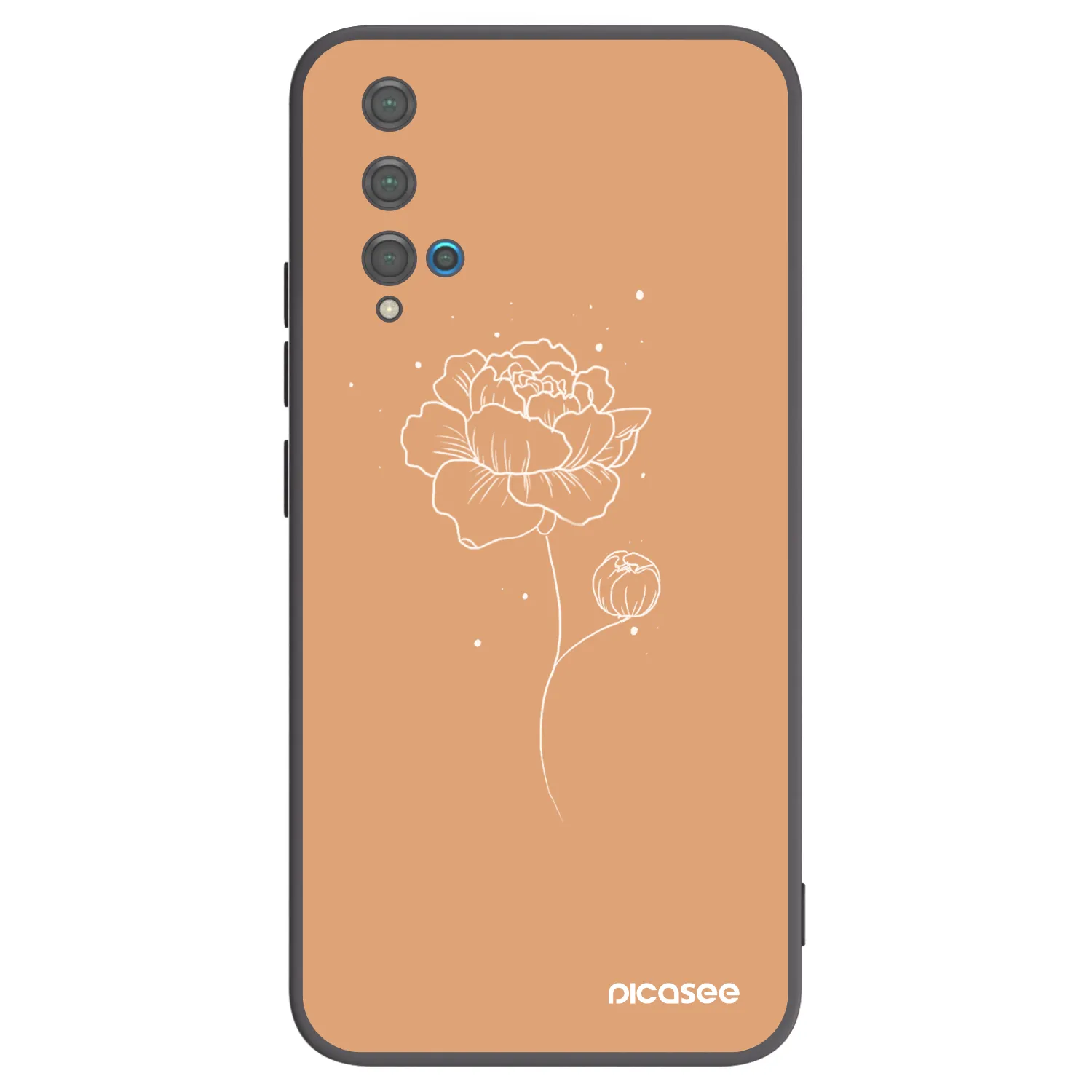 Picasee silikonový černý obal pro Huawei Nova 5T - Peonies