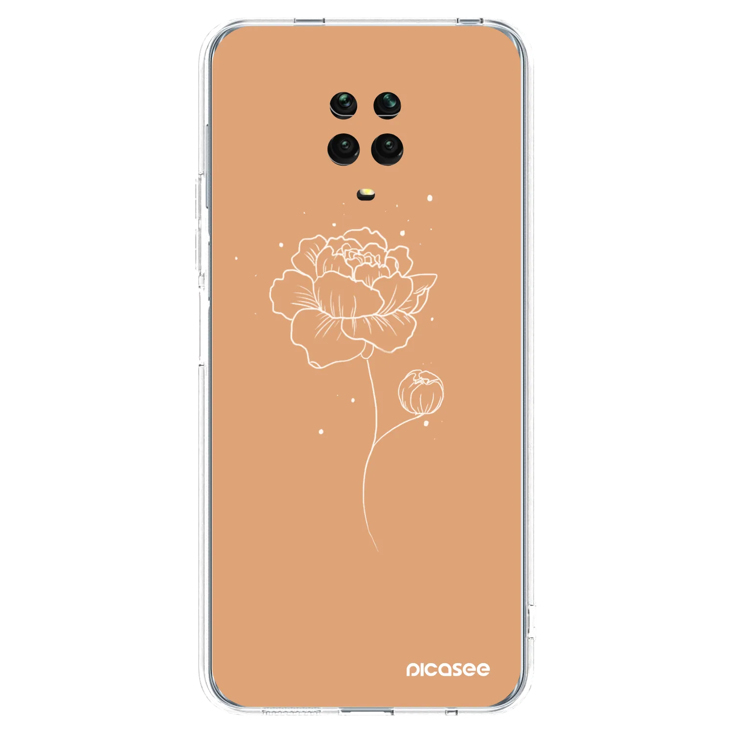 Picasee silikonový průhledný obal pro Xiaomi Redmi Note 9 Pro - Peonies