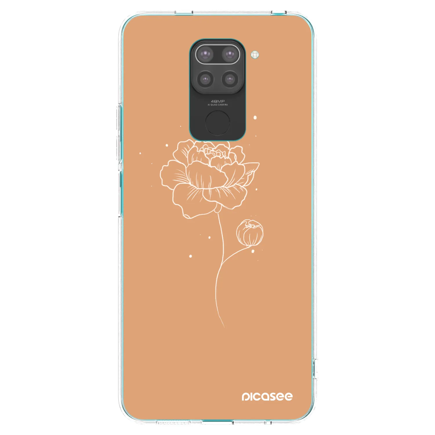 Picasee silikonový černý obal pro Xiaomi Redmi Note 9 - Peonies