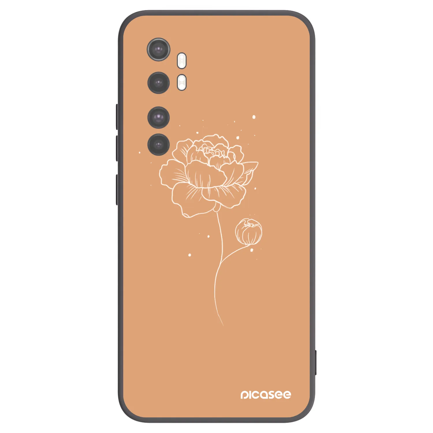 Picasee silikonový černý obal pro Xiaomi Mi Note 10 Lite - Peonies