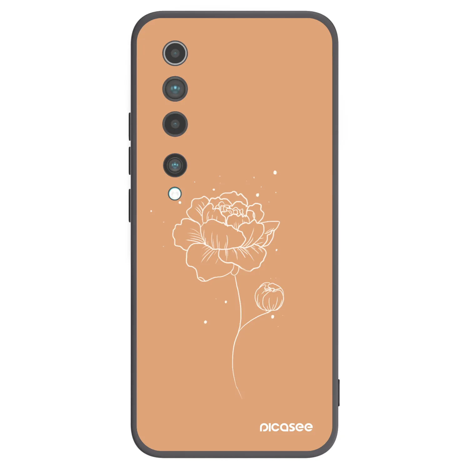 Picasee silikonový černý obal pro Xiaomi Mi 10 - Peonies