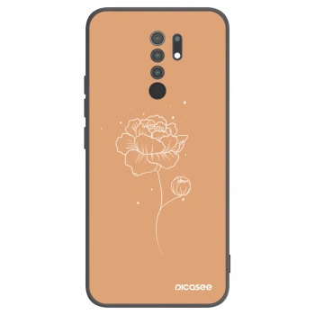 Picasee silikonový černý obal pro Xiaomi Redmi 9 - Peonies