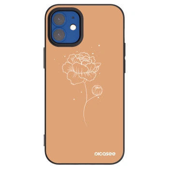 Picasee silikonový černý obal pro Apple iPhone 12 mini - Peonies