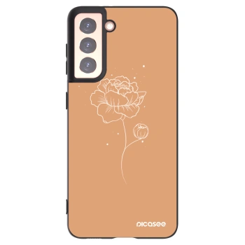 Picasee silikonový černý obal pro Samsung Galaxy S21 5G G991B - Peonies