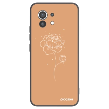 Picasee silikonový černý obal pro Xiaomi Mi 11 - Peonies