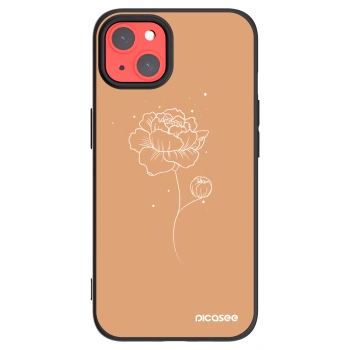 Picasee silikonový černý obal pro Apple iPhone 13 - Peonies