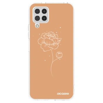 Picasee silikonový průhledný obal pro Samsung Galaxy A22 A225F 4G - Peonies
