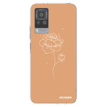 Picasee silikonový průhledný obal pro Vivo X60 Pro 5G - Peonies