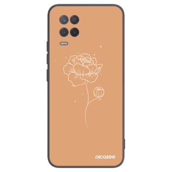 Picasee silikonový černý obal pro Realme 8 5G - Peonies