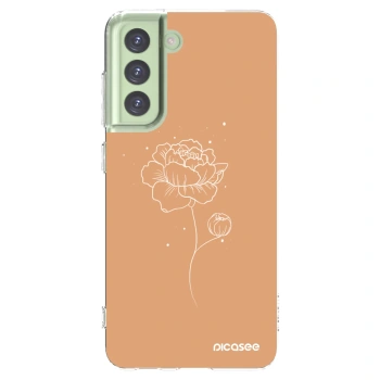 Picasee silikonový průhledný obal pro Samsung Galaxy S21 FE 5G - Peonies