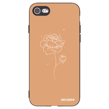 Picasee silikonový černý obal pro Apple iPhone SE 2022 - Peonies