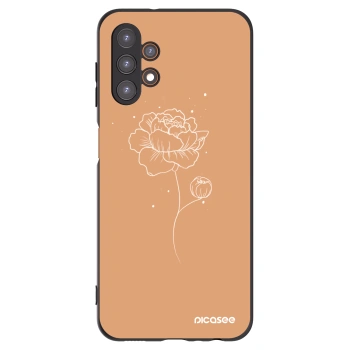 Picasee silikonový černý obal pro Samsung Galaxy A13 4G A135 - Peonies