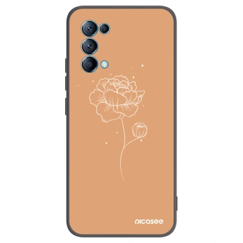 Picasee silikonový černý obal pro OPPO Reno 5 5G - Peonies