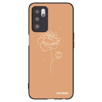 Picasee silikonový černý obal pro OPPO A16 - Peonies