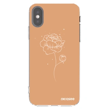 Picasee silikonový průhledný obal pro Apple iPhone X/XS - Peonies