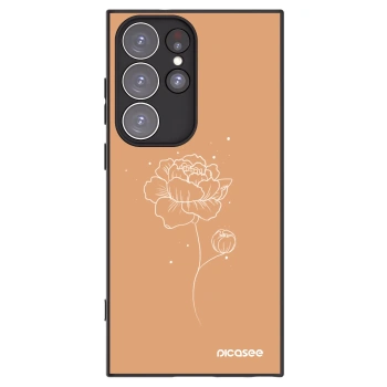 Picasee silikonový černý obal pro Samsung Galaxy S23 Ultra 5G - Peonies