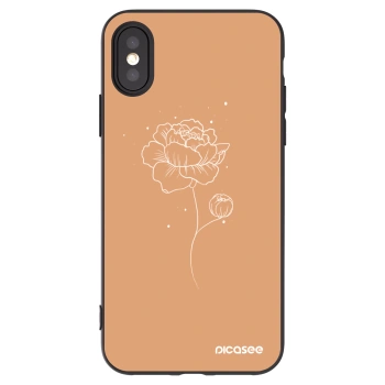 Picasee silikonový černý obal pro Apple iPhone X/XS - Peonies