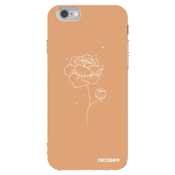 Picasee silikonový průhledný obal pro Apple iPhone 6/6S - Peonies