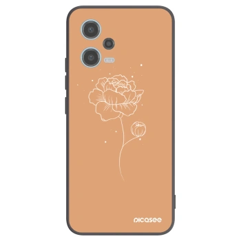 Picasee silikonový černý obal pro Xiaomi Redmi Note 12 5G - Peonies