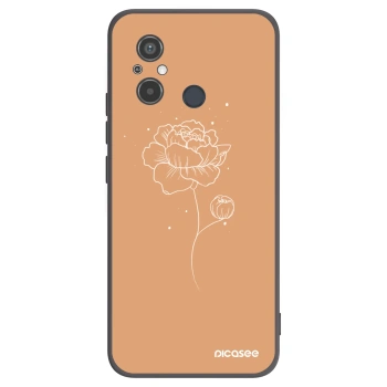 Picasee silikonový černý obal pro Xiaomi Redmi 12C - Peonies