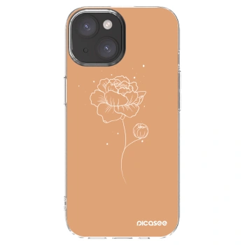 Picasee silikonový průhledný obal pro Apple iPhone 15 - Peonies